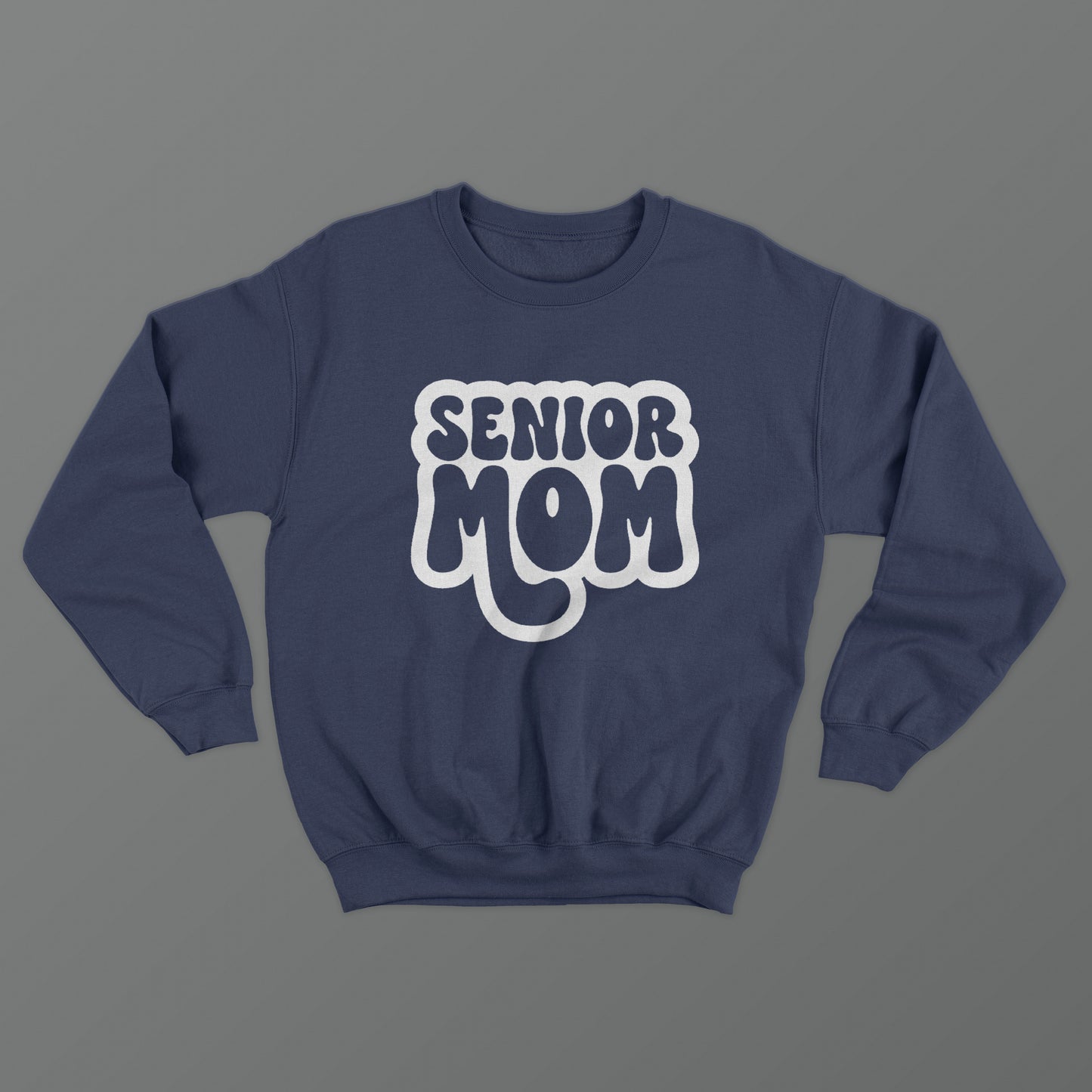 Senior Mom Bubble Letter Crewneck